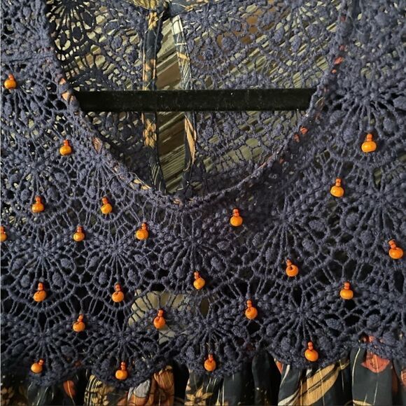 Anthropologie Renyu Cristy floral crochet top RUNS GENEROUS - Picture 5 of 6